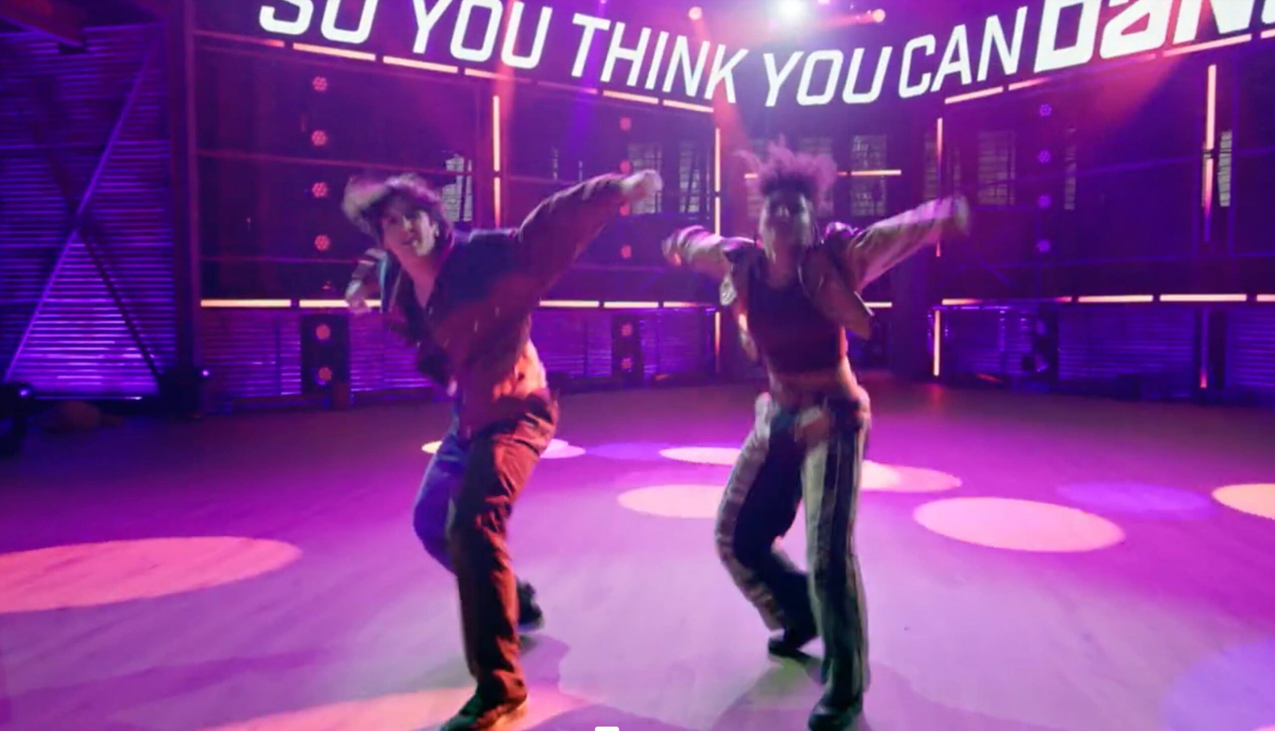 Anthony Curley and Mariyah Hawkins doing a dance routine